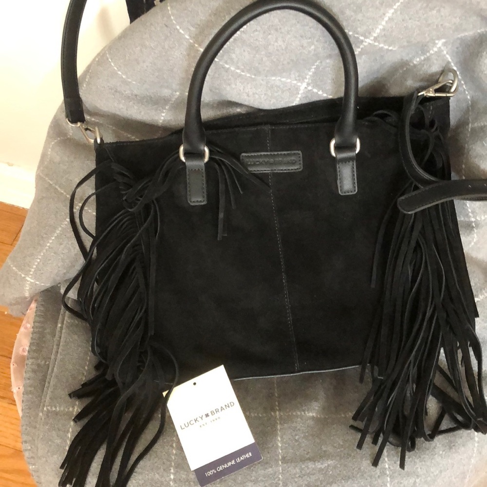 Black suede lucky brand purse
